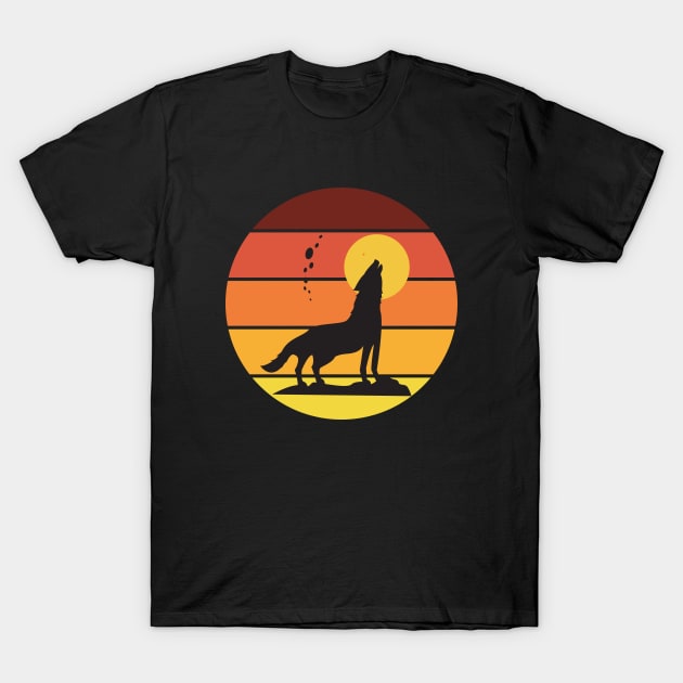 wolf howling at the moon T-Shirt by Wolf Clothing Co